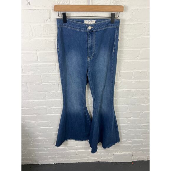 Free People Women's Just Float On Flare Leg Jeans Denim Stretch Blue Size 27 - Picture 4 of 8